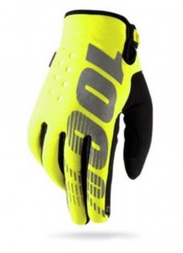 Перчатки кросс 100% “BRISKER” Утепленные Neon Yellow
