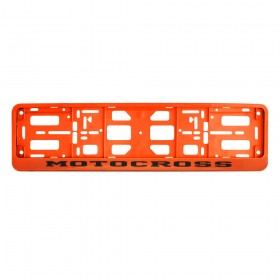 Рамка под номер «Мотокросс» оранжевая с черным