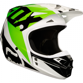 Шлем Fox V1 Race Helmet White/Black/Green