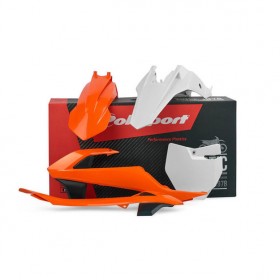 Комплект пластика Polisport под мотоцикл KTM оранжево-белый