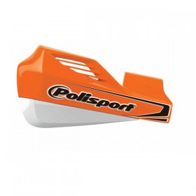 Защита рук Polisport MX Rocks с комплектом крепежа под рычаг сцепления и тормоза KTM, Husqvarna бело-оранжевая
