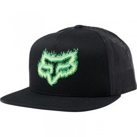 Бейсболка Fox Flame Head Snapback Hat Black/Green