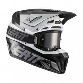 Шлем Leatt 8.5 Carbon V21.1 черно - белый + очки Velocity 5.5