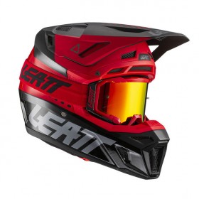 Шлем Leatt 8.5 Carbon V21.1 красный + очки Velocity 5.5