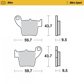 Тормозные колодки задние (886cm44) CR+F 02-25 CRF150 07-24 Nitro Sport 