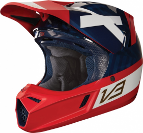 Шлем Fox V3 Preest Helmet Navy/Red