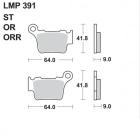 Колодки задние LMP391 OR KTM/Husqvarna 125-450