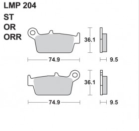 Колодки задние LMP204 OR Yamaha 125-450 '03+, Kawasaki KXF250-450, Suzuki RMZ250-450
