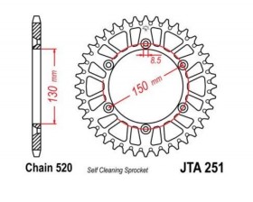 Задняя звезда (алюминий) YZ125 02-23, YZ250 02-23, YZF250 05-23 , YZF450 00-23 Синий